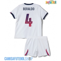 Camisa de time de futebol Paris Saint-Germain Lucas Beraldo #4 Replicas 2º Equipamento Infantil 2026-27 Manga Curta (+ Calças curtas)